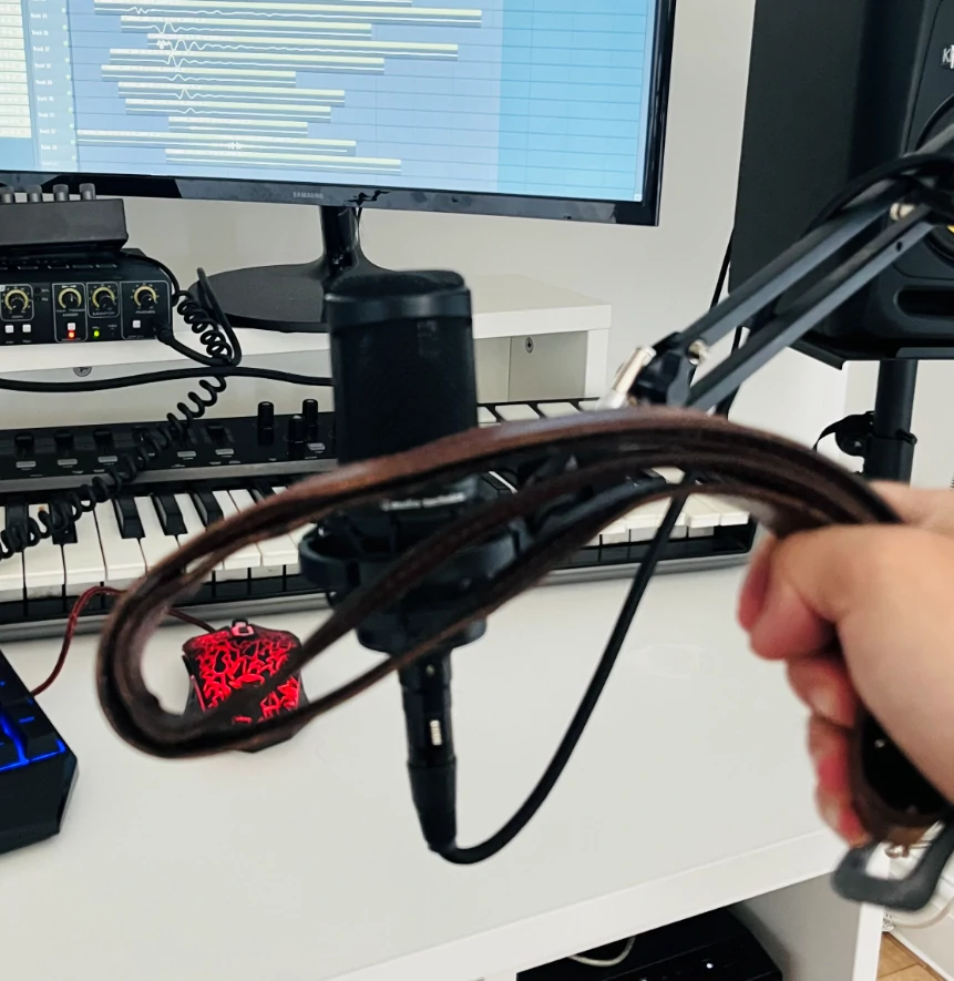Using a belt to record swoosh sound effects